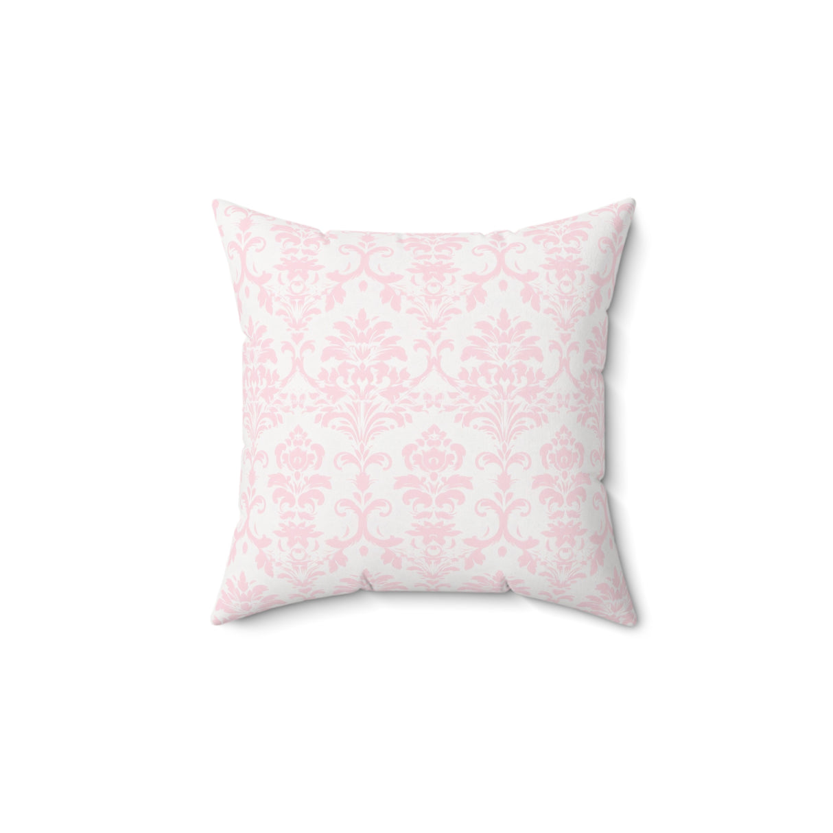 Blush Damask Elegance Square Pillow