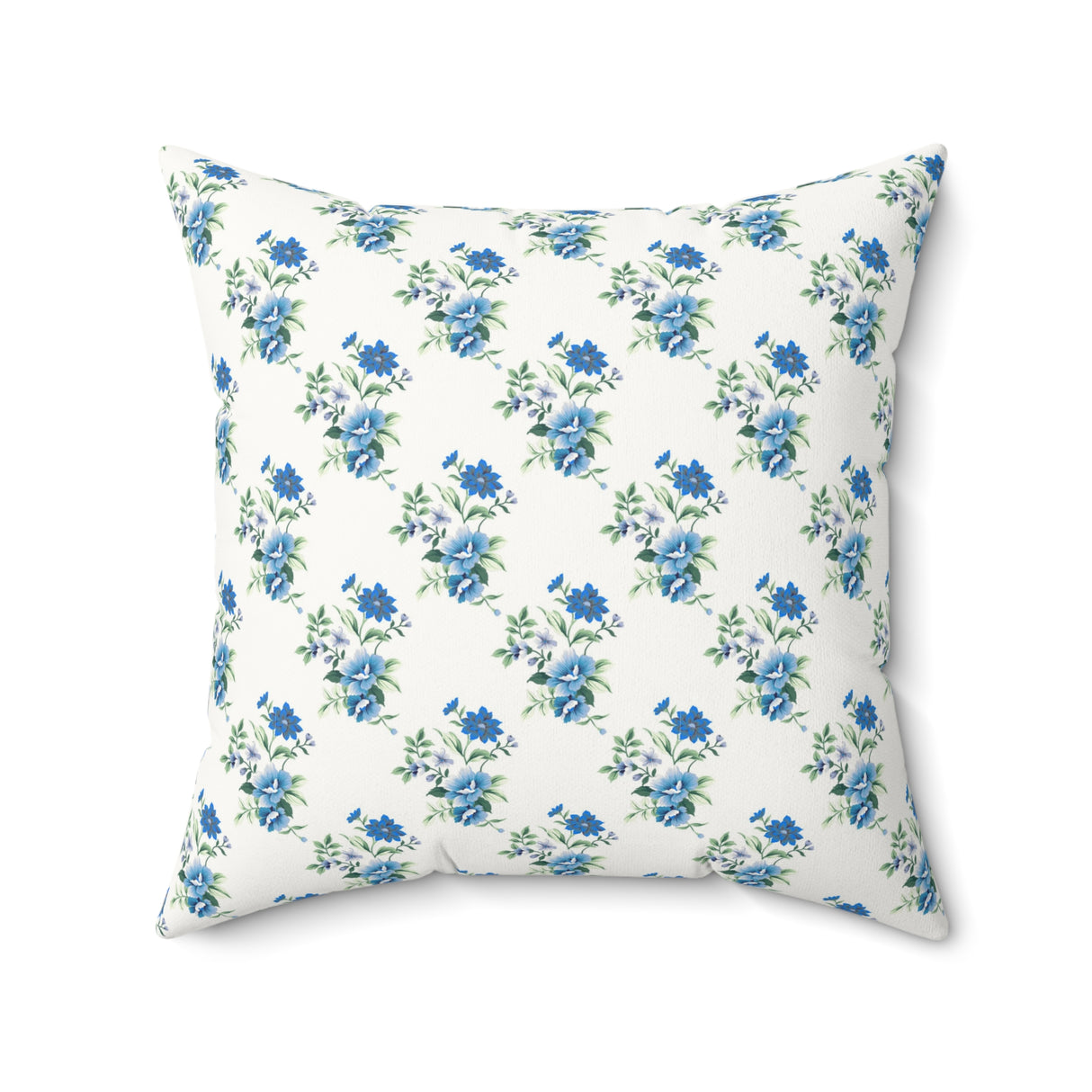 Blue Floral Elegance Pillow