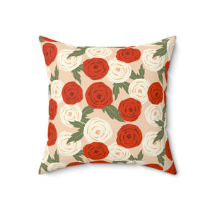 Rustic Rose Garden Square Pillow