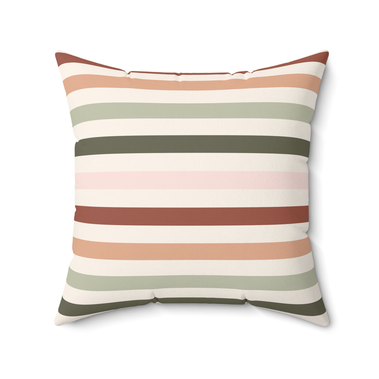 Earthy Striped Terracotta Square Pillow