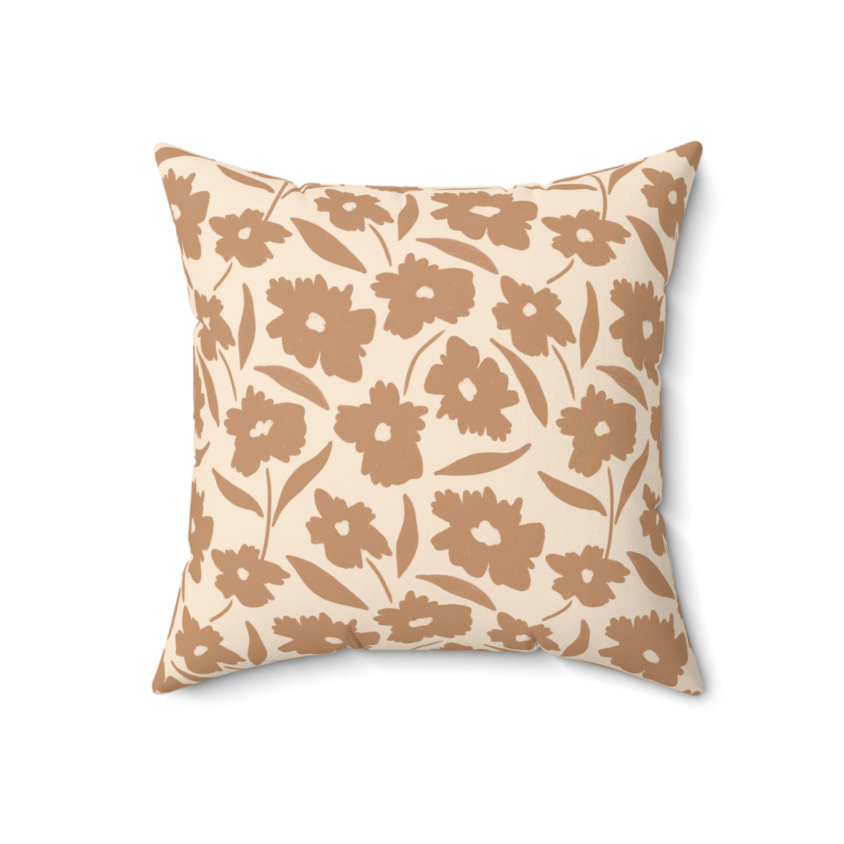 Warm Floral Meadow Square Pillow