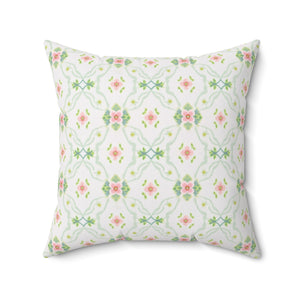 Garden Trellis Elegance Faux Suede Square Pillow