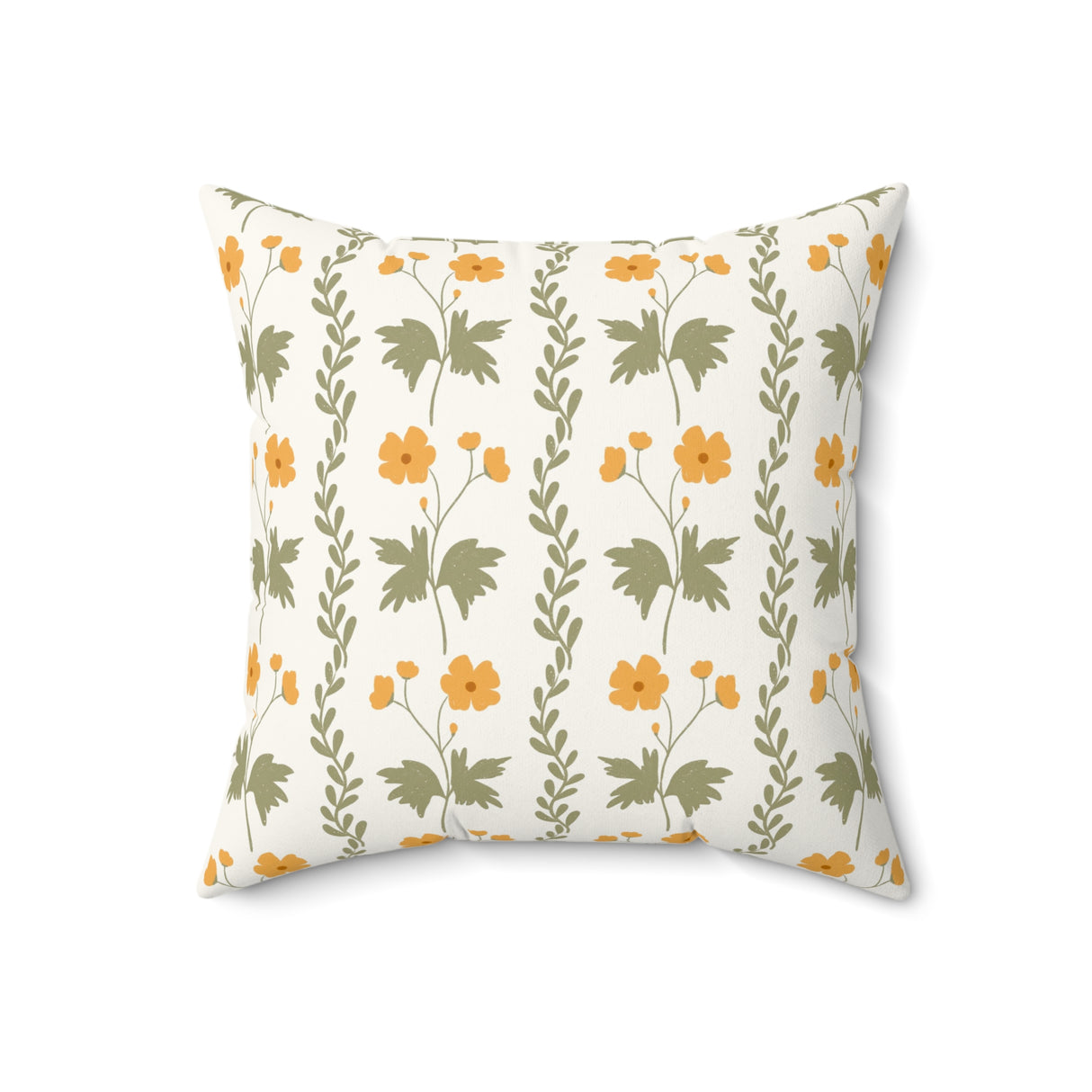 Golden Meadow Charm Square Pillow