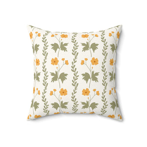 Golden Meadow Charm Square Pillow