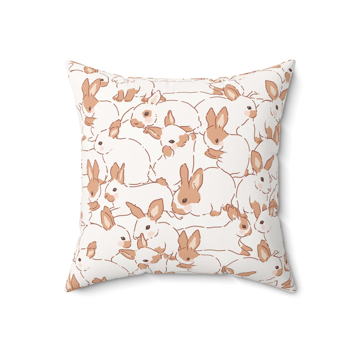 Bunny Whimsy Delight Square Pillow