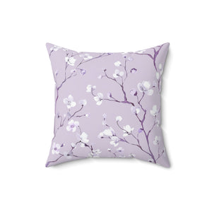 Lavender Blossom Branches Square Pillow