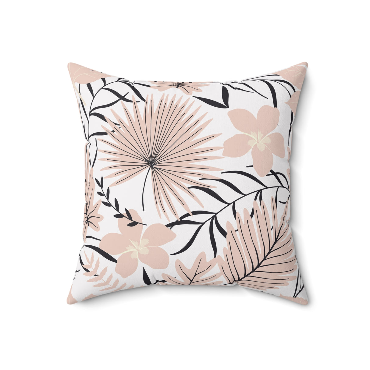 Soft Blush Botanicals Square Pillow