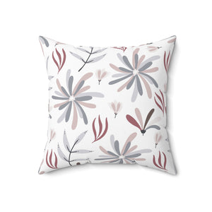 Soft Blush Flora Square Pillow