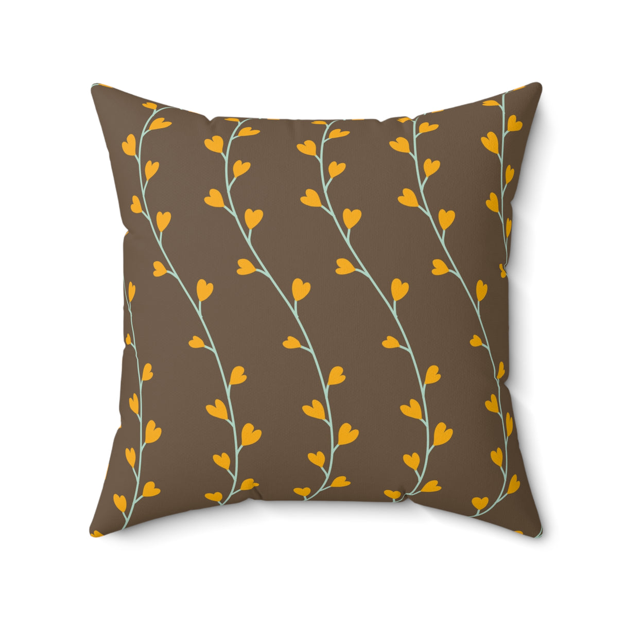 Golden Vine Elegance Square Pillow