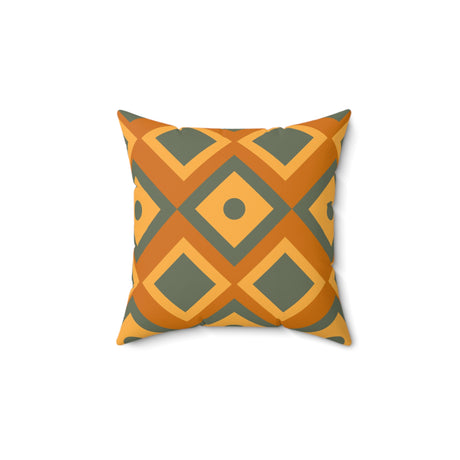 Vibrant Tribal Geometry Square Pillow