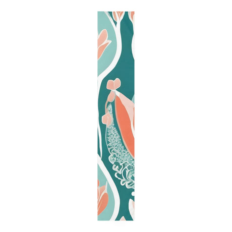 Sun-Kissed Coral & Teal Paisley Tulip Table Runner - Paisley Heart Collection