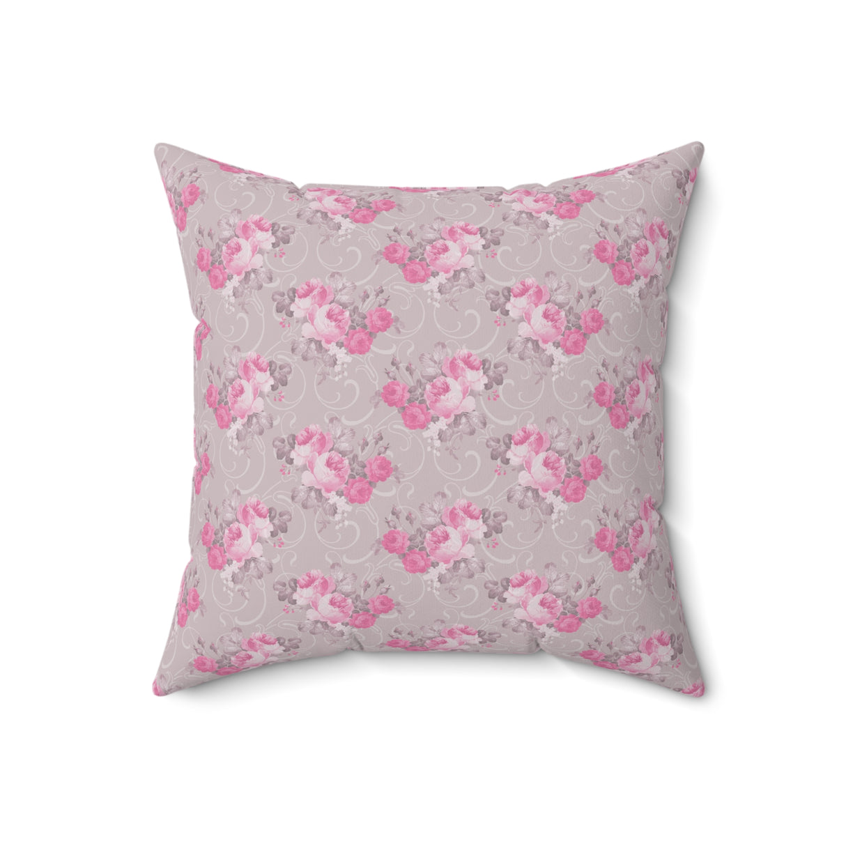 Romantic Blush Floral Square Pillow