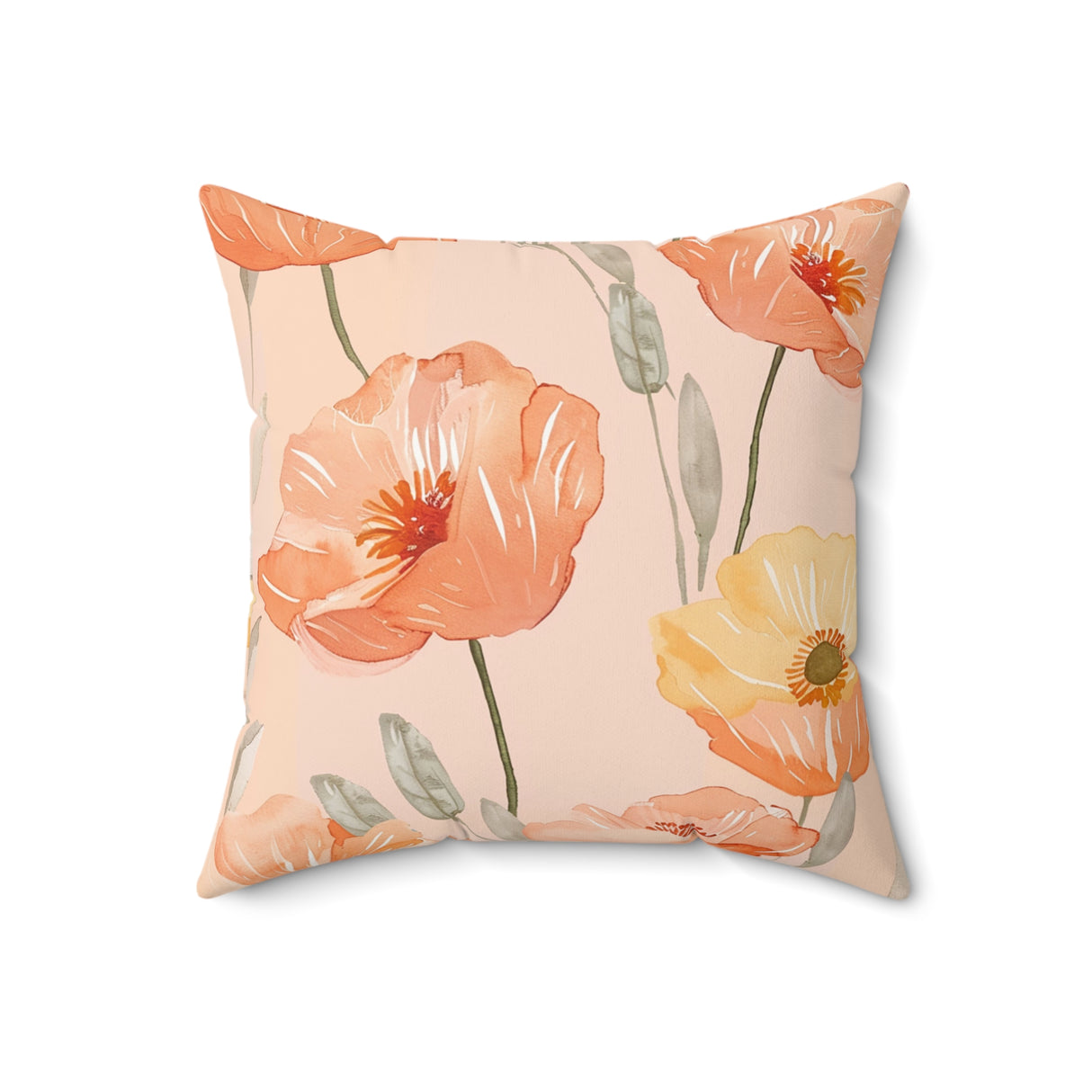 Sunset Blooms Square Pillow