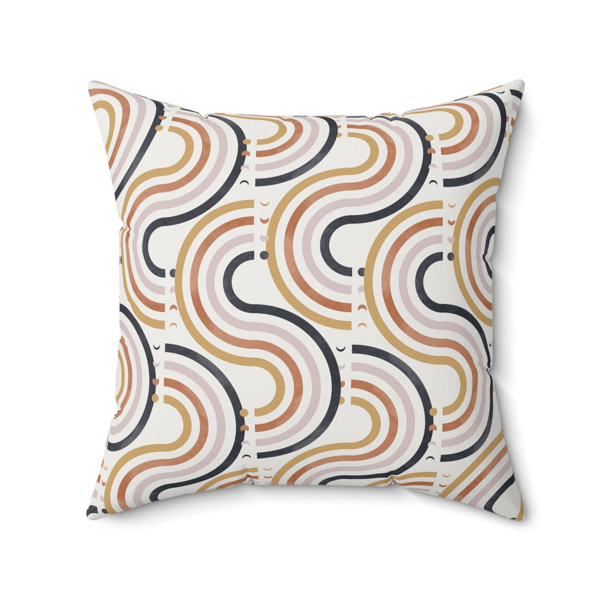 Retro Rhythm Waves Square Pillow