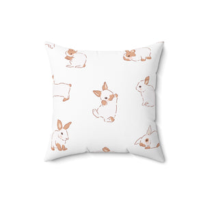 Midnight Bunny Whimsy Square Pillow