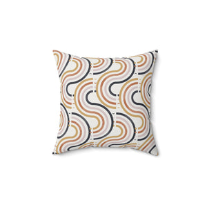 Retro Rhythm Waves Square Pillow