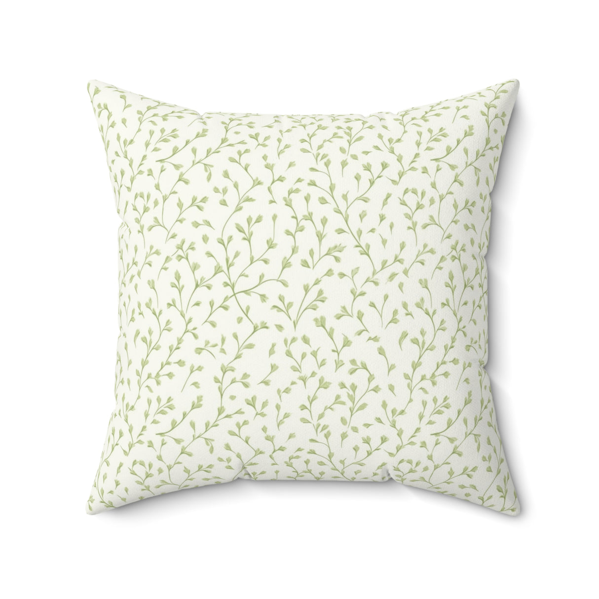 Verdant Green Botanical Square Pillow