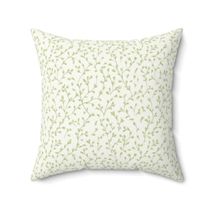 Verdant Green Botanical Square Pillow