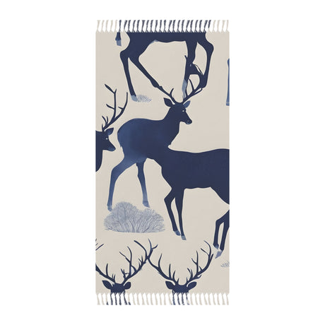 Tranquil Indigo Deer Boho Beach Cloth - Tranquil Deer Collection