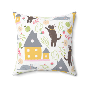 Countryside Whimsy Square Pillow