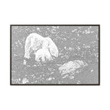 Polar Bear and Cub on the Shore, Torngat Mountains