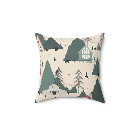 Rustic Forest Retreat Square Pillow