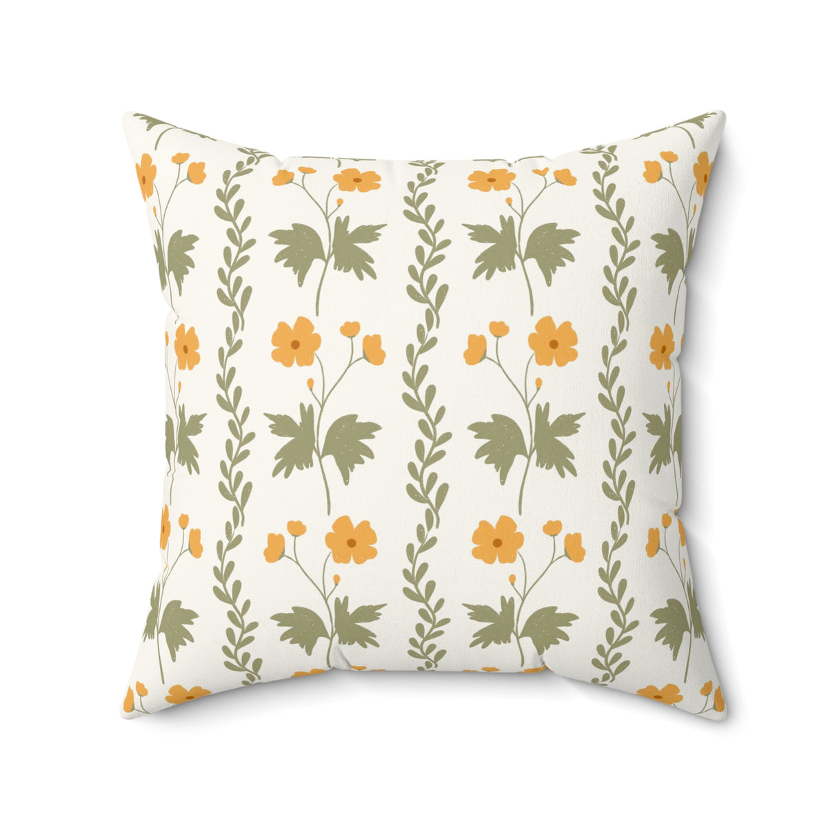 Golden Meadow Charm Square Pillow