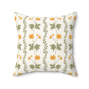 Golden Meadow Charm Square Pillow