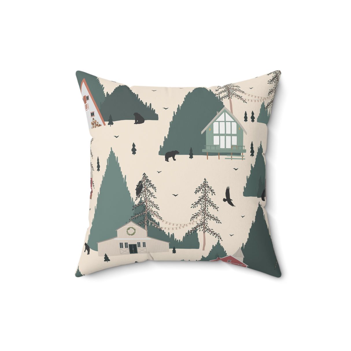 Rustic Forest Retreat Square Pillow