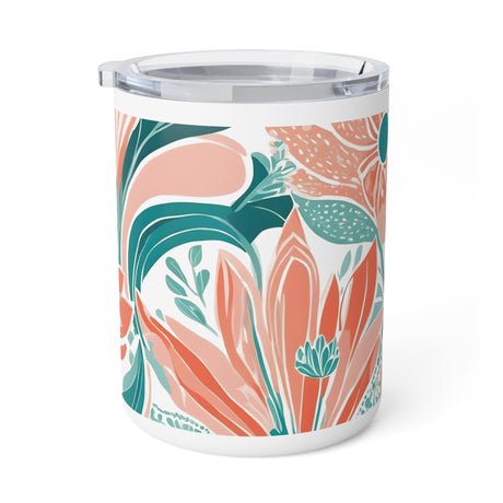 Scandinavian Pastel Paisley & Tulip Insulated Coffee Mug - 10oz - Paisley Heart Collection