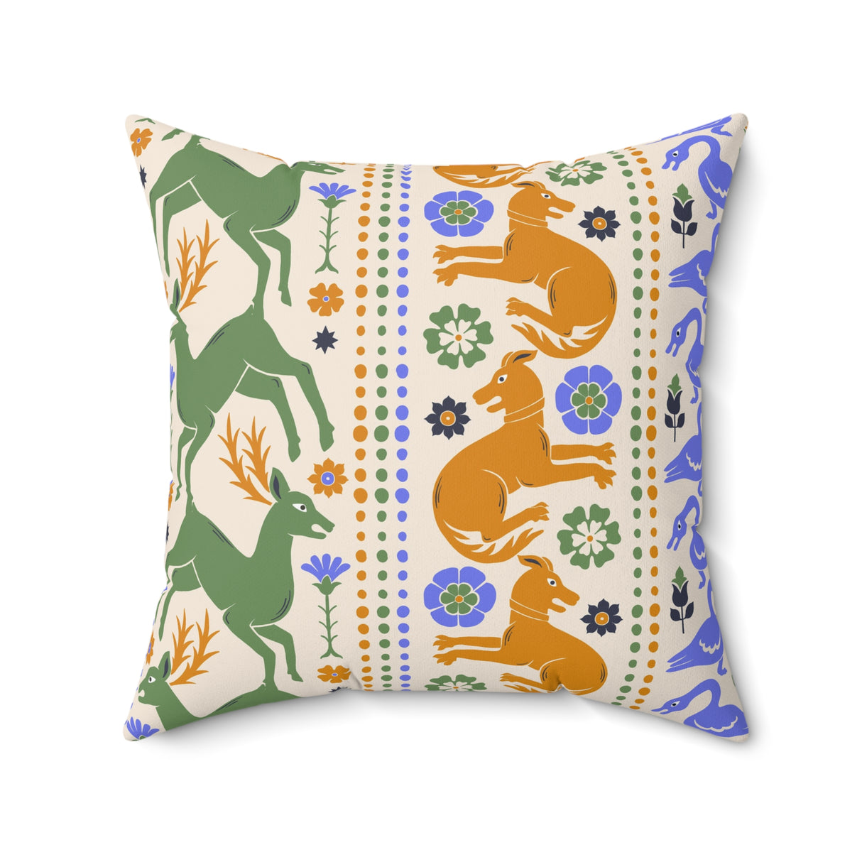 Folk Art Harmony Square Pillow