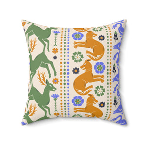 Folk Art Harmony Square Pillow