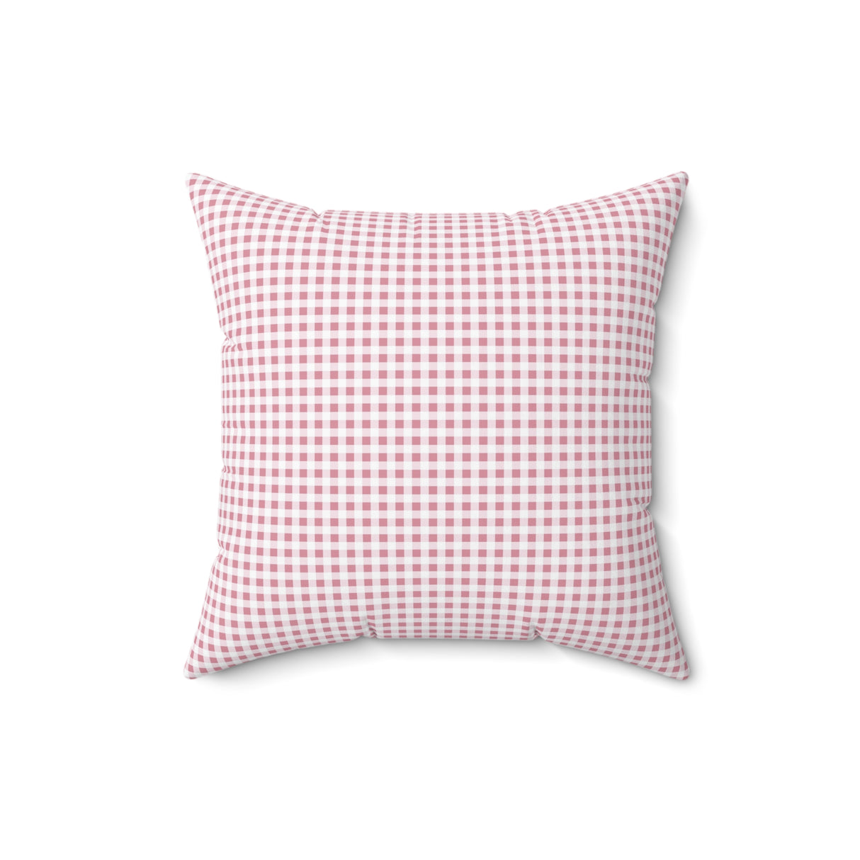 Preppy Pink Gingham Square Pillow