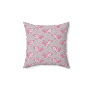 Romantic Blush Floral Square Pillow