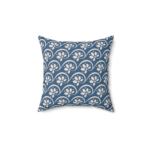 Nautical Floral Swirls Square Pillow