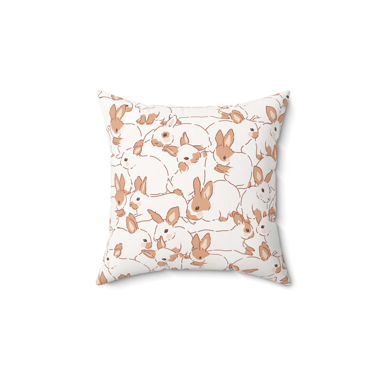 Bunny Whimsy Delight Square Pillow