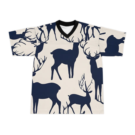 Serene Indigo Deer Unisex Football Jersey - Tranquil Deer Collection