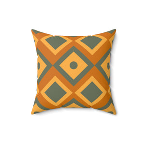 Vibrant Tribal Geometry Square Pillow