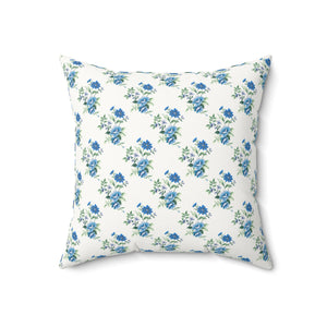 Blue Floral Elegance Pillow