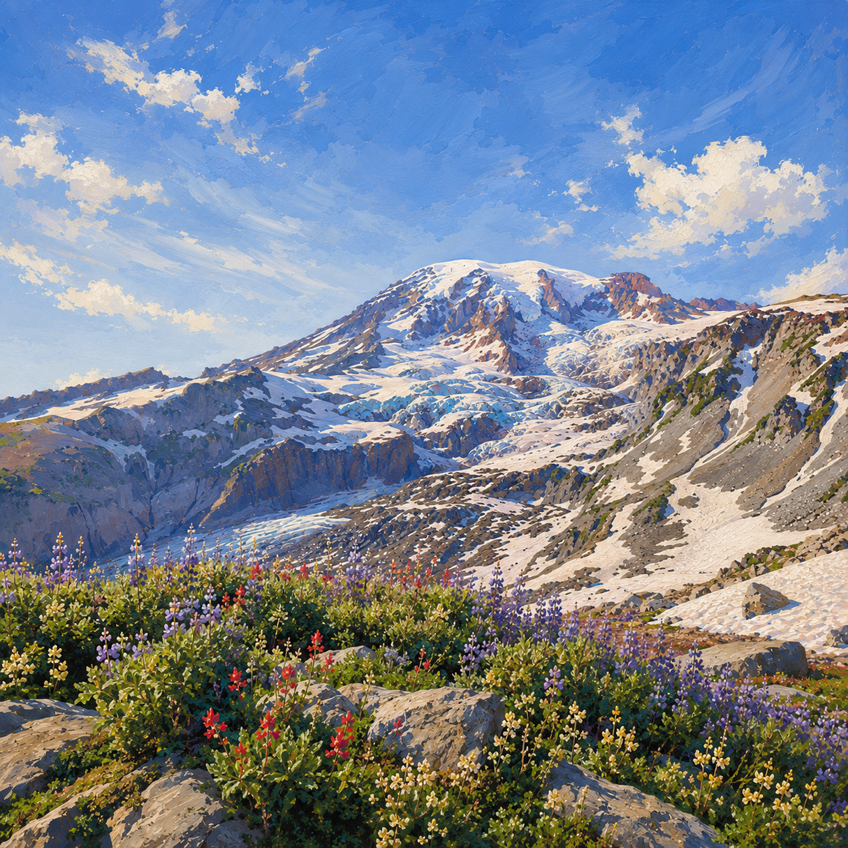 Lupines Beneath the Icefall